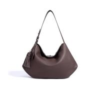 Generico Borsa a tracolla spaziosa in pelle pieno fiore, compatibile con ascella, monospalla, da donna, for la spesa, hobo(Coffee)