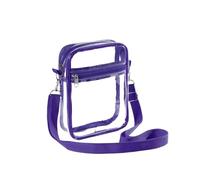 Generico Borsa a tracolla trasparente da donna Borsa trasparente da concerto approvata dallo stadio Borsa a tracolla semplice con tasca frontale Borsa casual(Purple)