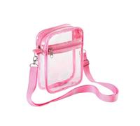 Generico Borsa a tracolla trasparente da donna Borsa trasparente da concerto approvata dallo stadio Borsa a tracolla semplice con tasca frontale Borsa casual(Pink)