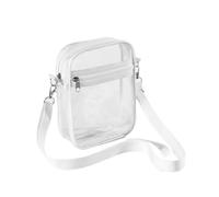 Generico Borsa a tracolla trasparente da donna Borsa trasparente da concerto approvata dallo stadio Borsa a tracolla semplice con tasca frontale Borsa casual(White)