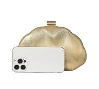 Generico Borsa Clutch Oro - Borsa Elegante A Conchiglia | Pochette Da Sera | B́orsa Spalla Matrimonio & Cocktail Con Catena Regolabile | Clutch In Pelle Sintetica Brillante Per Ballo & Cerimonia