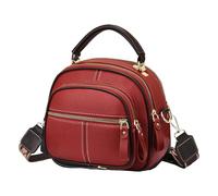 Genérico Borsa con cinturino in pelle semplice, semplice borsa in pelle - borsa moderna per ragazze | Borse multifunzione FourR-Tut per grande capacità, rosso, Consulte la descripción