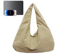 Genérico Borsa da donna grande, borsa a tracolla con manico, per computer portatile e cellulare, pratica da trasportare, per viaggi quotidiani in ufficio, Kaki, Consulte la descripción