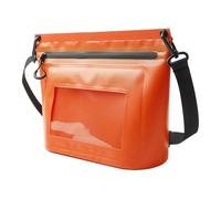Genérico Borsa da nuoto impermeabile in PVC da 26 cm, con touch screen, borsa impermeabile con cerniera IPX8 per nuoto, frizione da viaggio per rafting, per piscina, Orange (arancione