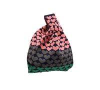 Generico Borsa Da Polso Con Nodo Borsa da donna for ragazze in maglia Mini borsa tote riutilizzabile polso con nodo a tracolla fatta a mano Borse for la spesa(Color-7)