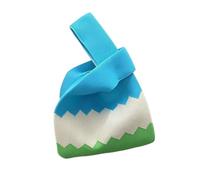 Generico Borsa Da Polso Con Nodo Borse fatte a mano in maglia Borsa da polso versatile donna piccola casual for la spesa riutilizzabile di grande capacità for ragazze(Color-4)