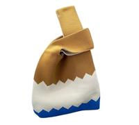 Generico Borsa Da Polso Con Nodo Borse fatte a mano in maglia Borsa da polso versatile donna piccola casual for la spesa riutilizzabile di grande capacità for ragazze(Color-2)