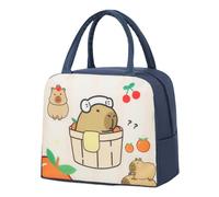 Generico Borsa da pranzo isotermica Capybara - Formato grande - riutilizzabile e impermeabile - Per lavoro, scuola, picnic e viaggi | Borsa per il pranzo impermeabile