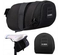 Genérico Borsa da sella per bicicletta - Resistente e impermeabile | Borsa da sella sotto il sedile per bicicletta - Borsa posteriore regolabile per ciclismo | Universale - Nero (15 x 8 cm)
