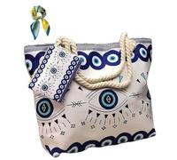 Generico Borsa da Spiaggia Capiente per Donna, Tela Artigianale con Mini Portamonete, Bagaglio Weekend per Viaggi Stile Etnico