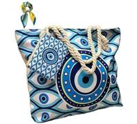 Generico Borsa da Spiaggia Capiente per Donna, Tela Artigianale con Mini Portamonete, Bagaglio Weekend per Viaggi Stile Etnico