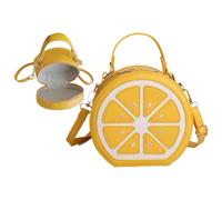 Generico Borsa Donna | Tracolla a Forma di Fetta di Limone Grande Capacità,Borsa A Tracolla Donna PU | Per Rossetti Portafoglio Pettine Occhiali Da Sole Incontri Festival College Feste Compleanno