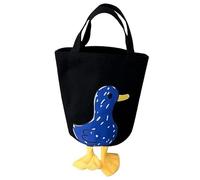 Generico Borsa for il pranzo, borsa tote, impiegato che trasporta riso, borsa bento, carino studente di scuola elementare che trasporta borsa di tela(Black)