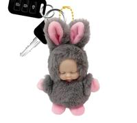 Genérico Borsa In Peluche - Peluche Portachiavi | Bambola Addormentata A Capelli Lunghi 3,94 Pollici | Compagno Di Peluche Per Dormire, Pupazzo Di Peluche Rilassante, Ciondolo Per Zainetto, Ciondolo