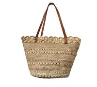 Generico borsa intrecciata Borse da viaggio estive spiaggia for donna, borsa a mano in rafia intrecciata, a secchiello, a tracolla, vacanza in paglia, shopper tote