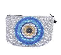 Generico Borsa per gli occhi del diavolo custodia per il trucco cosmetico makeup bag make up bag pochette trucchi borsa da toilette portatile borsa da toilette da viaggio poliestere Silver
