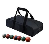 Generico Borsa per il trasporto di palline da bocce - Organizer impermeabile con doppia cerniera, comoda | Supporto per set di palline da bocce, gioco di allenamento per prato da spiaggia per interni