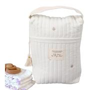 Generico Borsa per pannolini trapuntata, Borsa per pannolini portatile - per ciuccio trapuntata in cartone animato - Simpatici sacchetti organizzativi, custodia morbida per biberon, salviette