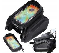 Genérico Borsa per telaio da bicicletta con 3 scomparti | Supporto per telefono rimovibile per cellulari fino a 7 ′ + 2 borse laterali, forte e impermeabile - 16 x 9 cm e 20 x 11 cm