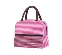 Generico Borsa Pranzo Donna - Borsa Porta Pranzo a Righe Riutilizzabile - Contenitore per Cibo da Lavoro Ufficio Scuola Viaggio | Picnic Spiaggia Campeggio Outdoor Merenda Frutta Bevande