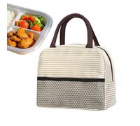 Generico Borsa Pranzo Donna,Borsa Porta Pranzo a Righe Riutilizzabile, Termica Isolata per Alimenti | per Lavoro Ufficio Scuola Viaggio Campeggio Spiaggia Picnic Snack Frutta
