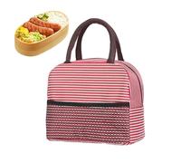 Generico Borsa Termica da Pranzo,Termica Portatile con Tasche a e Righe - Contenitore Isotermico da Donna per Uomo Adulti Bambini | Picnic Spiaggia Campeggio Outdoor Merenda Frutta Bevande