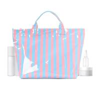 Generico Borsa Tote A Righe | Shopper Grande, Lucido, Impermeabile e Portatile,Tote Bag,Per L'Estate, I Viaggi, Il Lavoro, La Palestra, La Scuola, L'Università, L'Ufficio e La Piscina
