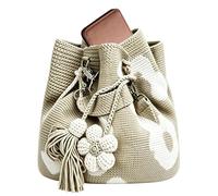 Generico Borsa Tote Artigianale Uncinetto | Tracolla Con Nappe Floreali - Borsa A Mano Boho Da Spiaggia,Per Donne Signore Ragazze Madri Viaggiatrici Spiaggia Piscina Shopping Picnic Concerto Vacanza