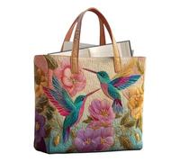 Genérico Borsa Tote da donna, grande capacità e leggera, borsa a tracolla floreale leggera, per spiaggia, lavoro, vacanze, picnic, comunità, palestra, appuntamenti, matrimonio, Colibrí, Consulte la