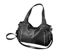 Genérico Borsa Tote Grande da Donna - Borsa per Portatile con Tracolla Regolabile | PU Ufficio Università Viaggio | Spalla Impermeabile con Scomparti Cerniera, Marrone Caffè, nero, Consulte la