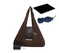 Generico Borsa Tote in Pelle Ripiegabile con Portachiavi - Compatta ed Espandibile per la Spesa | Shopper Elegante in per Viaggi e Donne 50x60cm
