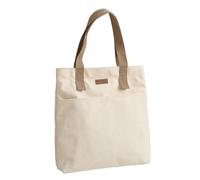 Generico Borsa tote in tela da donna in tinta unita a tracolla in cotone di grande capacità riutilizzabile for lo shopping spiaggia(Brown)