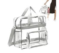 Generico Borsa trasparente approvata dallo stadio, borsa trasparente per eventi stadio, tote con manico - da, in PVC per spiaggia, sport, festival, viaggi