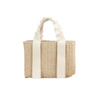 Generico Borse estive in paglia intrecciata, compatibili for borse da donna Tote Shopper Borsa a tracolla con cestino for maglieria in carta(A)