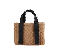 Generico Borse estive in paglia intrecciata, compatibili for borse da donna Tote Shopper Borsa a tracolla con cestino for maglieria in carta(B)