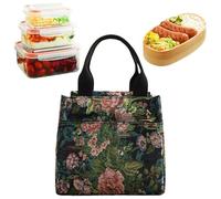Generico Borse Per Il Pranzo Per Donne Da Lavoro,Borsa Impermeabile con Motivo Floreale - Borse da Pranzo da Donna | per Ragazze Adulti Bambini Viaggio Outdoor Ufficio Lavoro Cibo