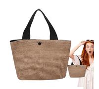 Generico Borse Spiaggia Intrecciate per Donne,Borsa Spiaggia | Spaziosa Borsa Boho con Portafogli per Shopping Picnic Viaggio Festa Palestra Crociera Festival Matrimonio Scuola