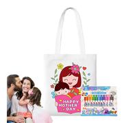 Generico Borse Tote da Dipingere, Per Sacchetti Regalo Colorazione, Regalo Arte Per La Festa Della Mamma Con Pennarelli Attività Apprendimento Bambini 3+ Ragazzi Ragazze Asilo Scuola Viaggio