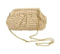 Generico Borsetta In Paglia Pochette Intrecciata A Gnocco Con Tracolla