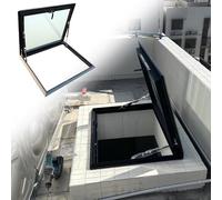 Generico Botola da Tetto Esterna con Vetro temperato, botola di Accesso al soffitto del lucernario, Copertura di Sicurezza per L'Accesso al Tetto, Coperchio di Scarico della soffitta con Asta idrauli