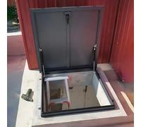 Generico Botola da Tetto in Alluminio per impieghi gravosi, sportello di Accesso Sicuro al Tetto con Serratura e Guarnizione in Gomma, lucernario per soffitta Resistente alle intemperie, Coperchio di