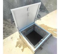 Generico Botola da Tetto Resistente alla Pioggia - Botola di Accesso in Acciaio zincato Verniciato a Polvere, Copertura sicura per soffitta con Serratura a Scatto, Porta di Uscita dal seminterrato (4