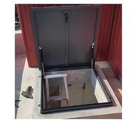 Generico Botola di Accesso al Tetto in Acciaio zincato con Telaio in Alluminio, Design della Maniglia per Una Facile Manutenzione, Piastra di Copertura per botola sul Tetto da 75x85 cm per riparazion
