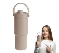 Generico Bottiglia D'Acqua Con Cannuccia - Tazza Termica 735ML,Impermeabile Fondo Tazza Sottovuoto Con Coperchio Grande Capacità Interno Ceramizzato Per Infermieri Scuola Sport Pesca