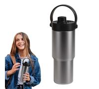 Generico Bottiglia D'Acqua Con Cannuccia,Tazza Termica 735ML - Impermeabile Fondo Tazza Sottovuoto Con Coperchio Grande Capacità Interno Ceramizzato Per Infermieri Scuola Sport Pesca