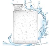 Genérico Bottiglia d'acqua piatta - Bottiglia d'acqua sportiva quadrata | A5 380 ml a prova di perdite con cinghia | Bottiglia trasparente portatile con sigillo in silicone, ideale per campeggio