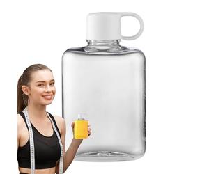 Generico Bottiglia d'acqua piatta da borsetta - Fiaschetta tascabile da 360 ml, contenitore ricaricabile ultra sottile, forma quadrata, accessorio per l'idratazione trasparente | Per i viaggi quoti