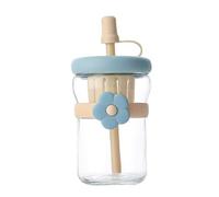 Generico Bottiglia di Trasparente,500ml Tazza Bottiglia d'Acqua in Trasparente - Tazza Termica Antigoccia Con Cannuccia In Silicone,per Caffè Tè Bevande Calde Fredde Latte