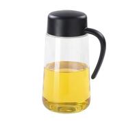 Generico Bottiglia dispenser per olio d'oliva da 1000ml,tappo a ribaltamento automatico,Bottiglie in vetro di grande capacità per uso cucina, manico antiscivolo,facile da riempire e pulire (Nero)