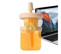 Generico Bottiglie di con Coperchi,500ml Bottiglia di da Bere Trasparente - Borraccia Riutilizzabile con Cannuccia in Silicone - per The Caffè Latte Succhi Bevande Fredde Calde Viaggio Campeggio